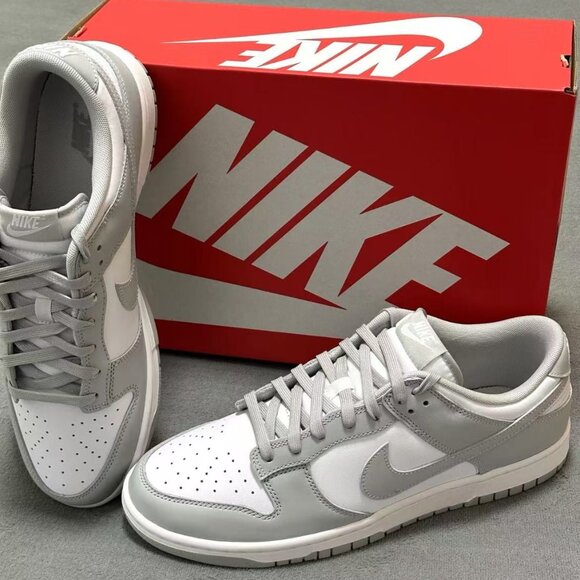 Gray & White Nike Dunk - Subtle Sophistication